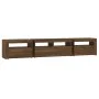 Mueble de TV con luces LED marrón roble 210x35x40 cm de vidaXL, Muebles TV - Ref: Foro24-3152737, Precio: 179,46 €, Descuento: %