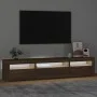 Mueble de TV con luces LED marrón roble 195x35x40 cm de vidaXL, Muebles TV - Ref: Foro24-3152745, Precio: 168,59 €, Descuento: %