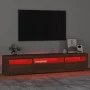 Mueble de TV con luces LED marrón roble 195x35x40 cm de vidaXL, Muebles TV - Ref: Foro24-3152745, Precio: 168,59 €, Descuento: %