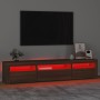 Mueble de TV con luces LED marrón roble 195x35x40 cm de vidaXL, Muebles TV - Ref: Foro24-3152745, Precio: 155,12 €, Descuento: %