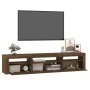 Mueble de TV con luces LED marrón roble 195x35x40 cm de vidaXL, Muebles TV - Ref: Foro24-3152745, Precio: 168,59 €, Descuento: %