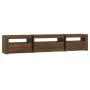 Mueble de TV con luces LED marrón roble 195x35x40 cm de vidaXL, Muebles TV - Ref: Foro24-3152745, Precio: 168,59 €, Descuento: %