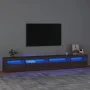 Mueble de TV con luces LED roble marrón 270x35x40 cm de vidaXL, Muebles TV - Ref: Foro24-3152753, Precio: 216,26 €, Descuento: %