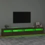Mueble de TV con luces LED roble marrón 270x35x40 cm de vidaXL, Muebles TV - Ref: Foro24-3152753, Precio: 216,26 €, Descuento: %
