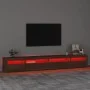 Mueble de TV con luces LED roble marrón 270x35x40 cm de vidaXL, Muebles TV - Ref: Foro24-3152753, Precio: 216,26 €, Descuento: %