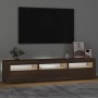 Mueble de TV con luces LED color marrón roble 180x35x40 cm de vidaXL, Muebles TV - Ref: Foro24-3152761, Precio: 149,59 €, Des...