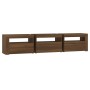 Mueble de TV con luces LED color marrón roble 180x35x40 cm de vidaXL, Muebles TV - Ref: Foro24-3152761, Precio: 149,59 €, Des...