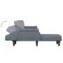 L-förmiges Schlafsofa aus dunkelgrauem Samt, 271 x 140 x 70 cm von vidaXL, Sofas - Ref: Foro24-3157277, Preis: 452,04 €, Raba...