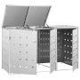 Cobertizo para 3 contenedores de basura acero inoxidable 240 L de vidaXL, Soportes para contenedores de residuos - Ref: Foro2...