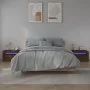 Mesitas de noche con LED 2 uds marrón roble 60x35x40 cm de vidaXL, Mesitas de noche - Ref: Foro24-3144974, Precio: 150,68 €, ...