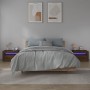 Mesitas de noche con LED 2 uds marrón roble 60x35x40 cm de vidaXL, Mesitas de noche - Ref: Foro24-3144974, Precio: 127,33 €, ...