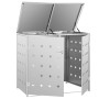 Cobertizo contenedor de basura doble acero inoxidable 240L de vidaXL, Soportes para contenedores de residuos - Ref: Foro24-14...