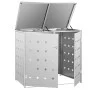 Cobertizo contenedor de basura doble acero inoxidable 240L de vidaXL, Soportes para contenedores de residuos - Ref: Foro24-14...