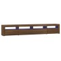 Mueble de TV con luces LED marrón roble 240x35x40 cm de vidaXL, Muebles TV - Ref: Foro24-3152729, Precio: 181,40 €, Descuento: %