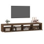 Mueble de TV con luces LED marrón roble 240x35x40 cm de vidaXL, Muebles TV - Ref: Foro24-3152729, Precio: 181,40 €, Descuento: %