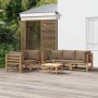 Set de muebles de jardín 6 piezas bambú con cojines gris taupé en Conjuntos de jardín | Comprar online en Foru.es