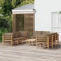 Set de muebles de jardín 9 piezas bambú y cojines gris taupé en Conjuntos de jardín | Comprar online en Foru.es