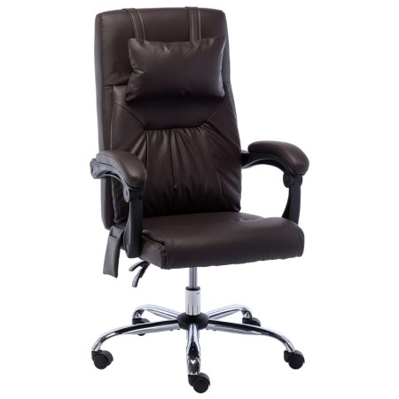 Silla de oficina de masaje de cuero sintético marrón de vidaXL, Sillas de oficina - Ref: Foro24-20293, Precio: 170,94 €, Desc...