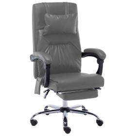 Silla de oficina de masaje de cuero sintético gris antracita de vidaXL, Sillas de oficina - Ref: Foro24-20298, Precio: 171,05...