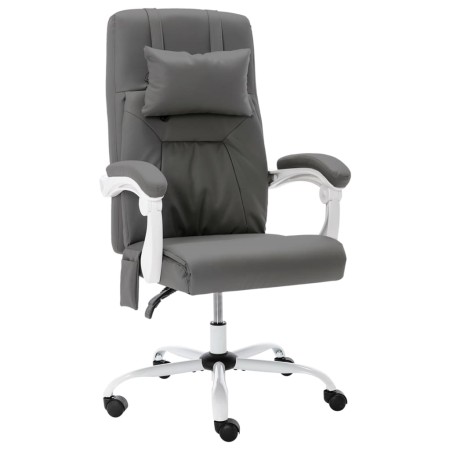 Silla de oficina de masaje cuero sintético gris de vidaXL, Sillas de oficina - Ref: Foro24-20313, Precio: 181,22 €, Descuento: %