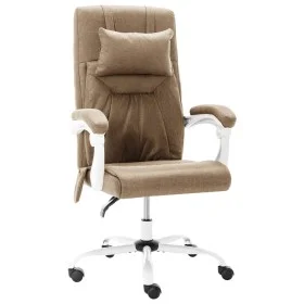 Silla de oficina de masaje de tela gris taupe de vidaXL, Sillas de oficina - Ref: Foro24-20316, Precio: 187,72 €, Descuento: %