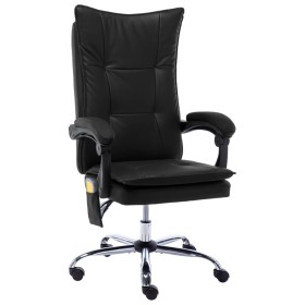 Silla de oficina de masaje de cuero sintético negra de vidaXL, Sillas de oficina - Ref: Foro24-20356, Precio: 210,69 €, Descu...