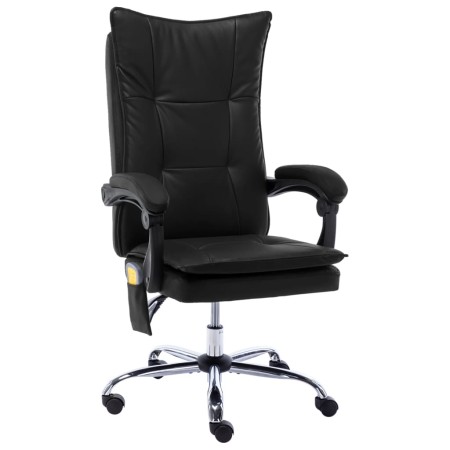 Silla de oficina de masaje de cuero sintético negra de vidaXL, Sillas de oficina - Ref: Foro24-20356, Precio: 210,69 €, Descu...