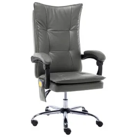 Silla de oficina de masaje de cuero sintético gris antracita de vidaXL, Sillas de oficina - Ref: Foro24-20358, Precio: 197,21...