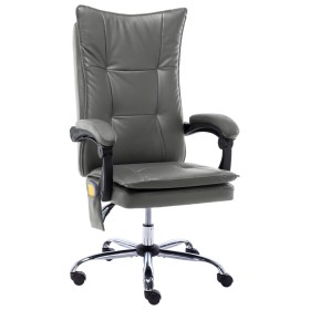 Silla de oficina de masaje de cuero sintético gris antracita de vidaXL, Sillas de oficina - Ref: Foro24-20358, Precio: 200,33...