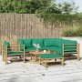 Set de muebles de jardín 8 piezas bambú con cojines verde en Conjuntos de jardín | Comprar online en Foru.es