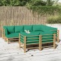 Set de muebles de jardín 10 piezas bambú con cojines verde en Conjuntos de jardín | Comprar online en Foru.es