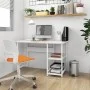 Escritorio para ordenador de MDF y metal blanco 105x55x72 cm de vidaXL, Escritorios - Ref: Foro24-20551, Precio: 73,22 €, Des...