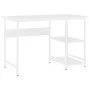 Escritorio para ordenador de MDF y metal blanco 105x55x72 cm de vidaXL, Escritorios - Ref: Foro24-20551, Precio: 73,22 €, Des...