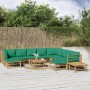 Set de muebles de jardín 12 piezas bambú con cojines verde en Conjuntos de jardín | Comprar online en Foru.es