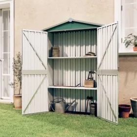 Cobertizo de jardín acero galvanizado verde 116x45x175cm de vidaXL, Cobertizos - Ref: Foro24-46301, Precio: 131,87 €, Descuen...