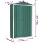 Cobertizo de jardín acero galvanizado verde 116x45x175cm de vidaXL, Cobertizos - Ref: Foro24-46301, Precio: 131,87 €, Descuen...