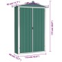 Cobertizo de jardín acero galvanizado verde 116x45x175cm de vidaXL, Cobertizos - Ref: Foro24-46301, Precio: 134,42 €, Descuen...
