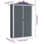 Cobertizo de jardín acero galvanizado gris 116x45x175 cm de vidaXL, Cobertizos - Ref: Foro24-46302, Precio: 121,48 €, Descuen...