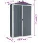 Cobertizo de jardín acero galvanizado gris 116x45x175 cm de vidaXL, Cobertizos - Ref: Foro24-46302, Precio: 135,42 €, Descuen...