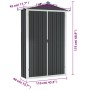 Cobertizo de jardín acero galvanizado antracita 116x45x175cm de vidaXL, Cobertizos - Ref: Foro24-46303, Precio: 143,66 €, Des...