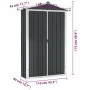 Garden shed anthracite galvanized steel 116x45x175cm by vidaXL, Sheds - Ref: Foro24-46303, Price: 130,50 €, Discount: %