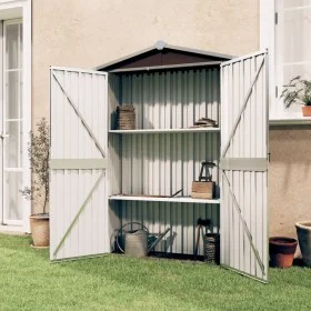 Cobertizo de jardín acero galvanizado marrón 116x45x175 cm de vidaXL, Cobertizos - Ref: Foro24-46304, Precio: 119,86 €, Descu...