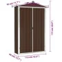 Cobertizo de jardín acero galvanizado marrón 116x45x175 cm de vidaXL, Cobertizos - Ref: Foro24-46304, Precio: 119,86 €, Descu...