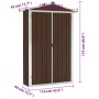 Cobertizo de jardín acero galvanizado marrón 116x45x175 cm de vidaXL, Cobertizos - Ref: Foro24-46304, Precio: 122,63 €, Descu...