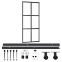 Puerta corredera con herrajes ESG vidrio y aluminio 90x205 cm de vidaXL, Puertas - Ref: Foro24-3081947, Precio: 214,88 €, Des...