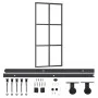 Puerta corredera con herrajes ESG vidrio y aluminio 90x205 cm de vidaXL, Puertas - Ref: Foro24-3081947, Precio: 227,93 €, Des...