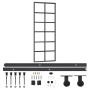 Puerta corredera con herrajes ESG vidrio y aluminio 76x205 cm de vidaXL, Puertas - Ref: Foro24-3081957, Precio: 237,87 €, Des...