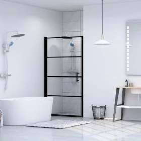 Schwarze Duschtür aus gehärtetem Glas, 81 x 195 cm von vidaXL, Duschtüren - Ref: Foro24-145671, Preis: 185,76 €, Rabatt: %