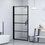Puerta de ducha de vidrio templado negro 91x195 cm de vidaXL, Puertas de ducha - Ref: Foro24-145672, Precio: 197,21 €, Descue...