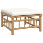 Set de muebles de jardín 8 piezas bambú y cojines blanco crema en Conjuntos de jardín | Comprar online en Foru.es
